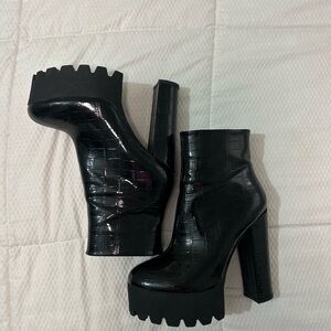 Black Platform Ankle Boots